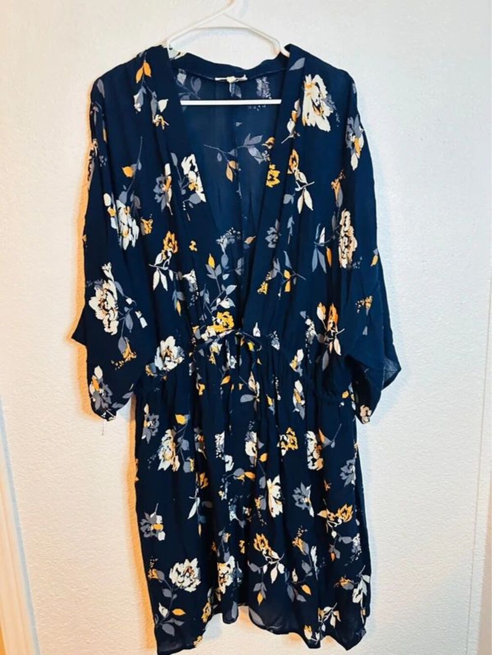Maurice’s Navy Floral Tie-Waist Dress – Size 0/1
